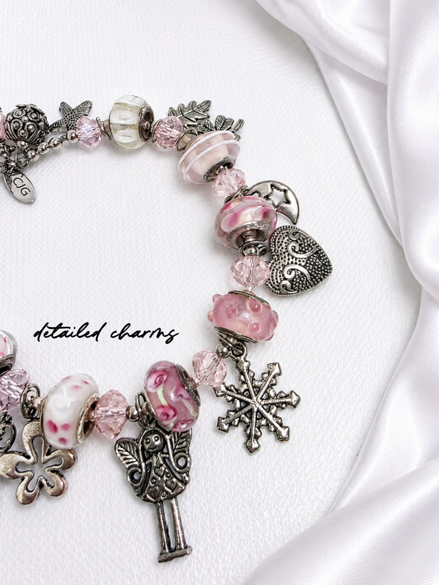 Pink Blossom Trollbead Charm Bracelet