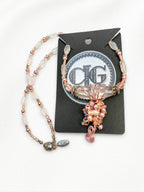 Rose Quartz Crystal Cascade Necklace