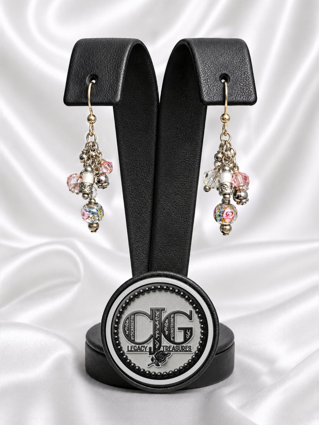 Floral Crystal Cascade Cluster Earrings