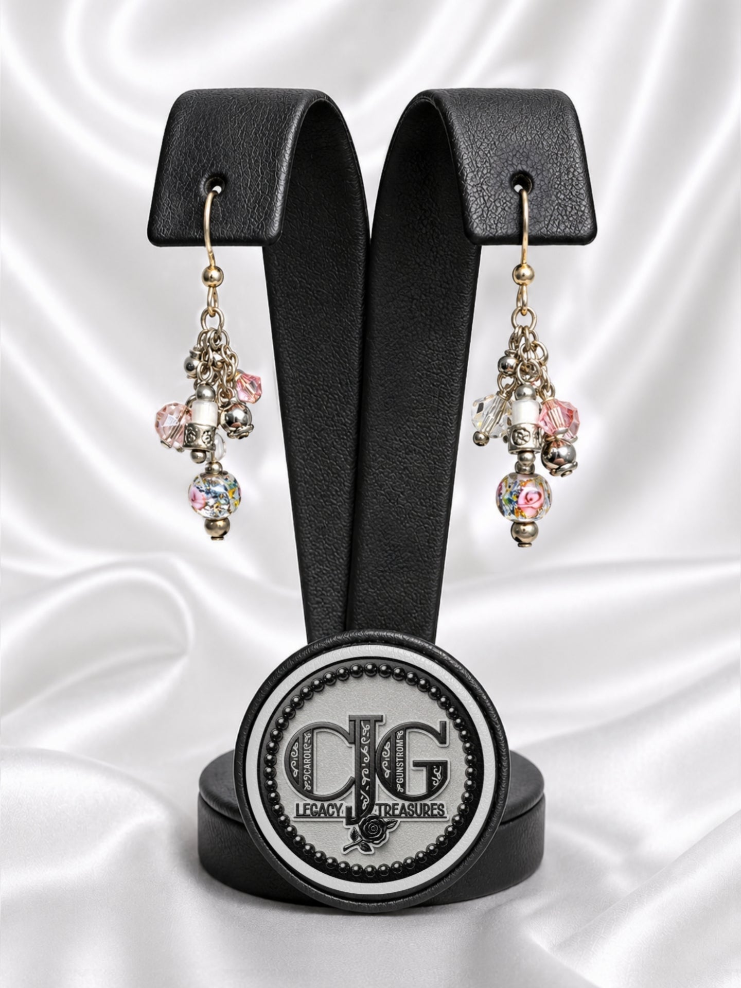 Floral Crystal Cascade Cluster Earrings