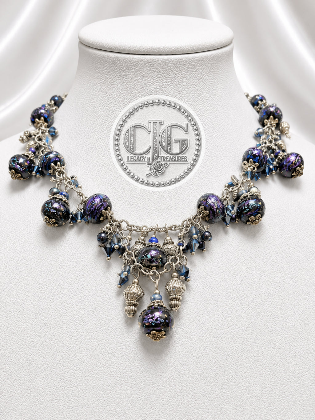 Indigo Galaxy Cluster Necklace