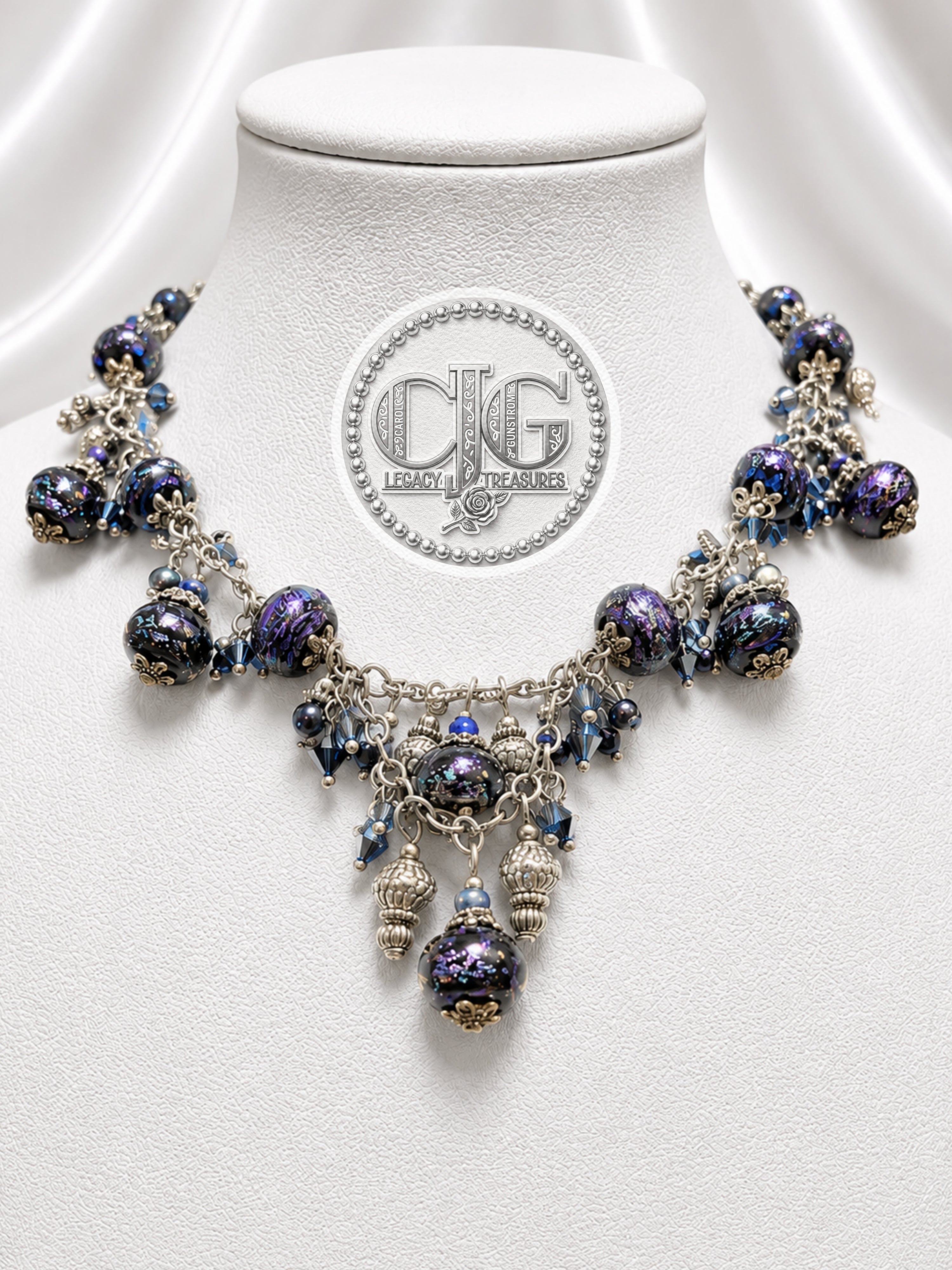 Indigo Galaxy Cluster Necklace