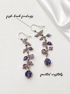 Purple Crystal Cascade Earrings