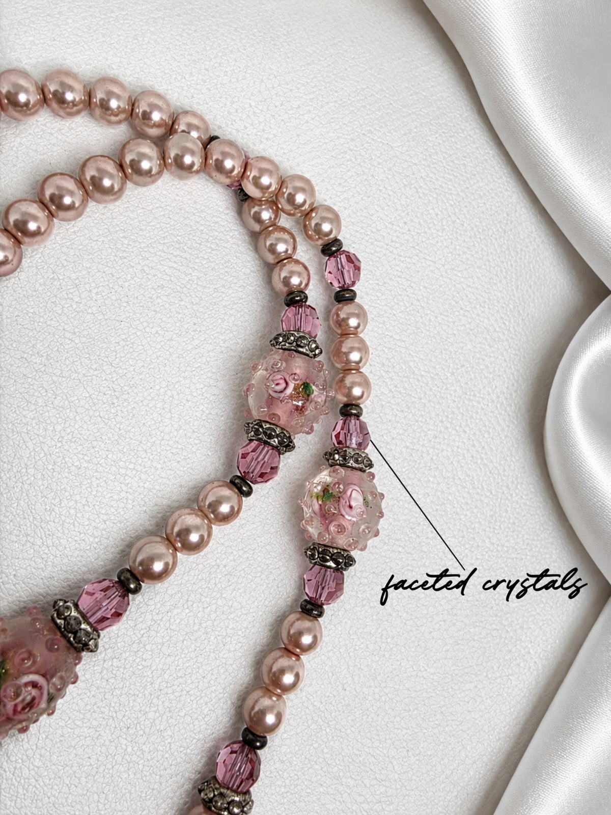 Rose Garden Pearl & Lampwork Necklace