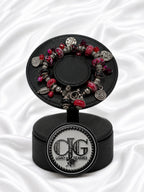 Crimson Trollbead & Crystal Charm Bracelet