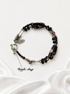 Black-Pink Rose Garden Bracelet
