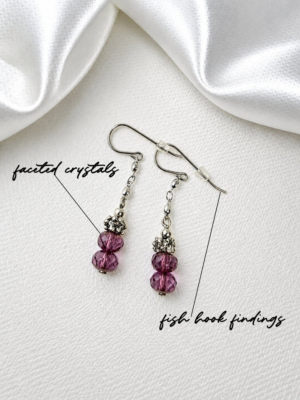 Amethyst Crystal Drop Earrings