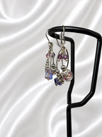 Lavender Crystal Floral Chandelier Earrings