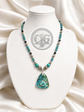 Turquoise Agate Stone Beaded Necklace