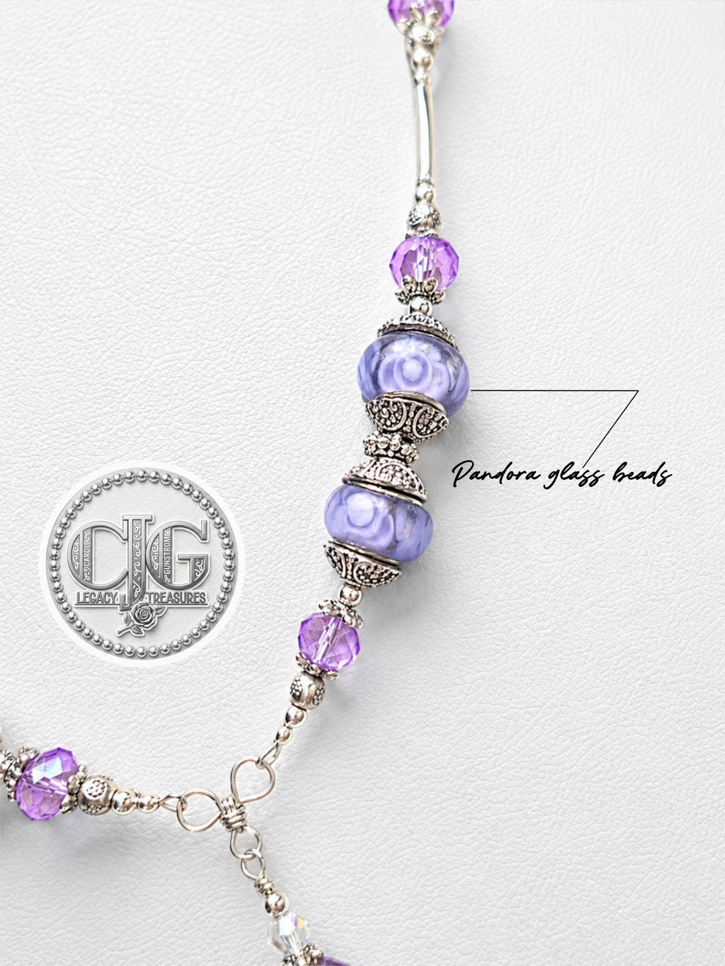 Lavender Y-Drop Pandora Beaded Butterfly Necklace