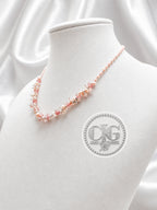 Blush Pearl & Crystal Cluster Necklace