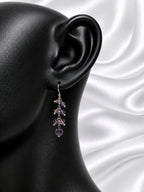 Purple Crystal Cascade Earrings