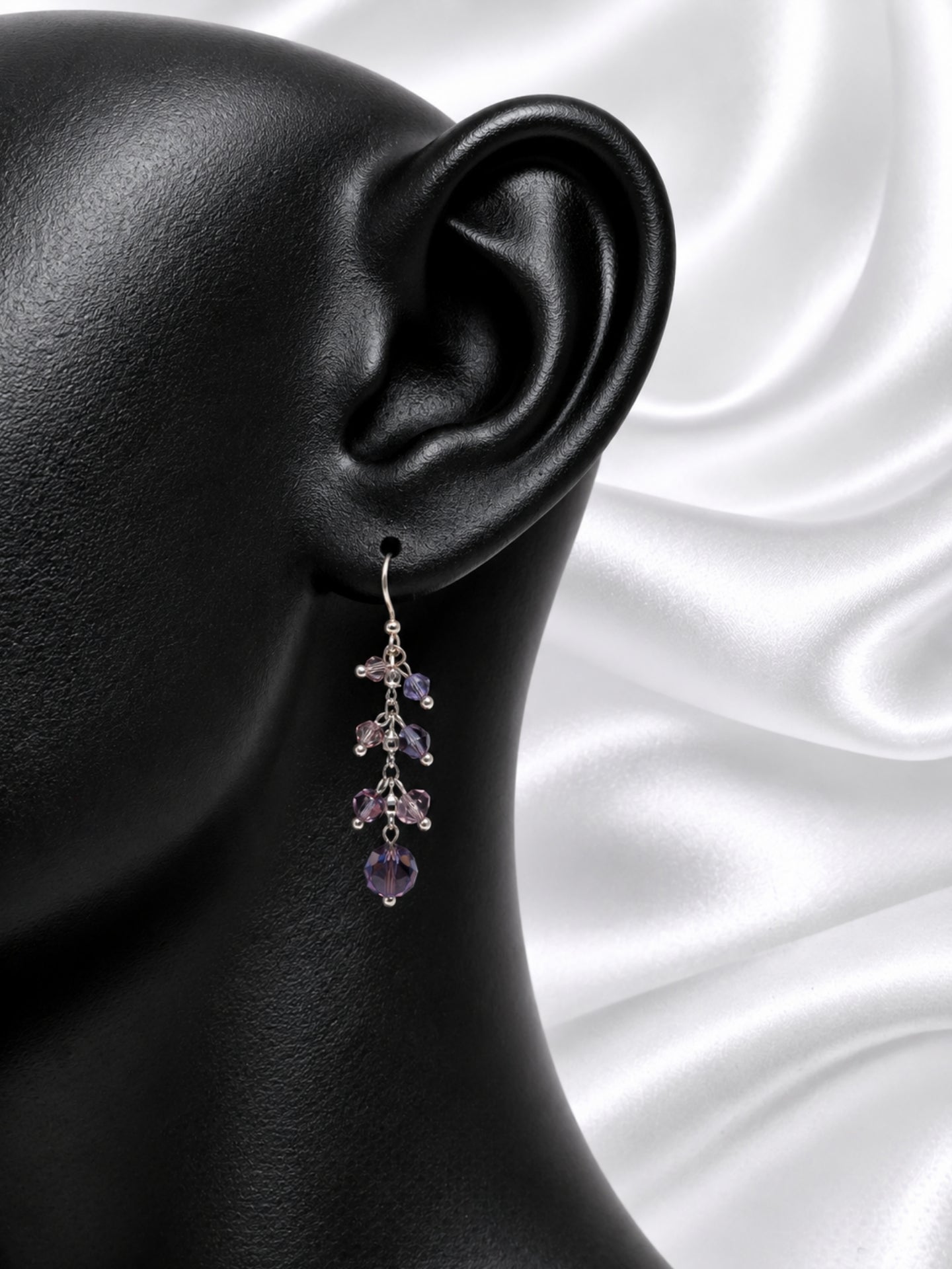 Purple Crystal Cascade Earrings