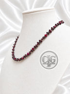 Garnet & Ruby Briolette Cluster Necklace