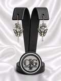 Iridescent Butterfly Crystal Cluster Earrings