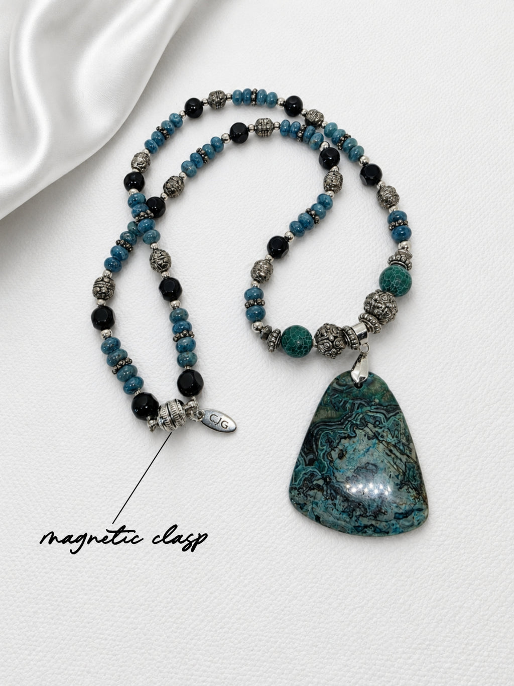 Blue-Green Chrysocolla Pendant Necklace