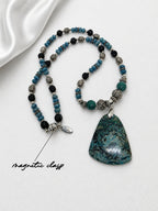 Blue-Green Chrysocolla Pendant Necklace