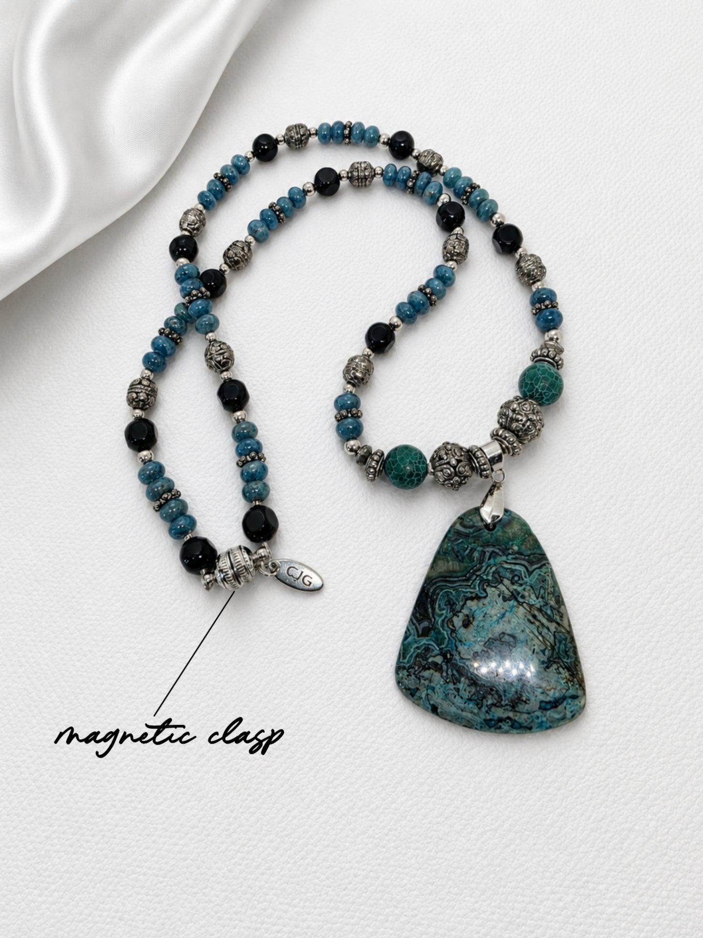 Blue-Green Chrysocolla Pendant Necklace