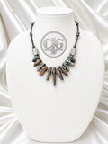 Iridescent Spiked Aura Quartz & Beaded Necklace