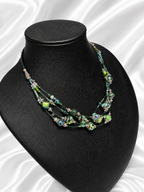 Emerald Floating Lampwork Glass Necklace