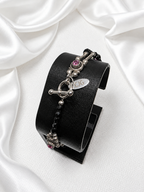 Black-Pink Rose Garden Bracelet