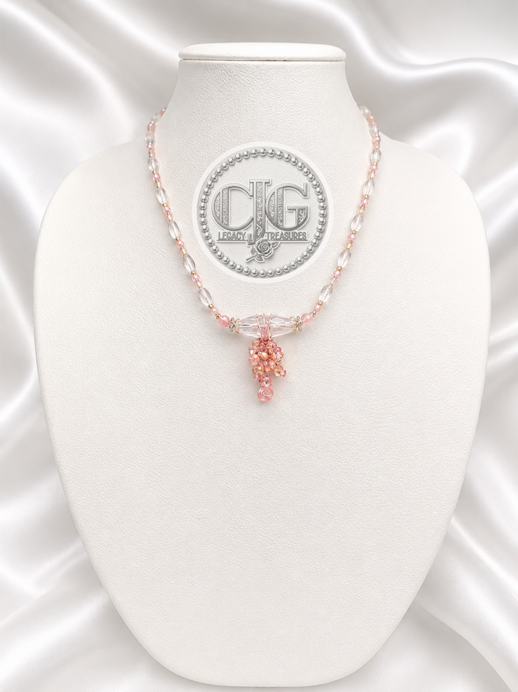 Rose Quartz Crystal Cascade Necklace