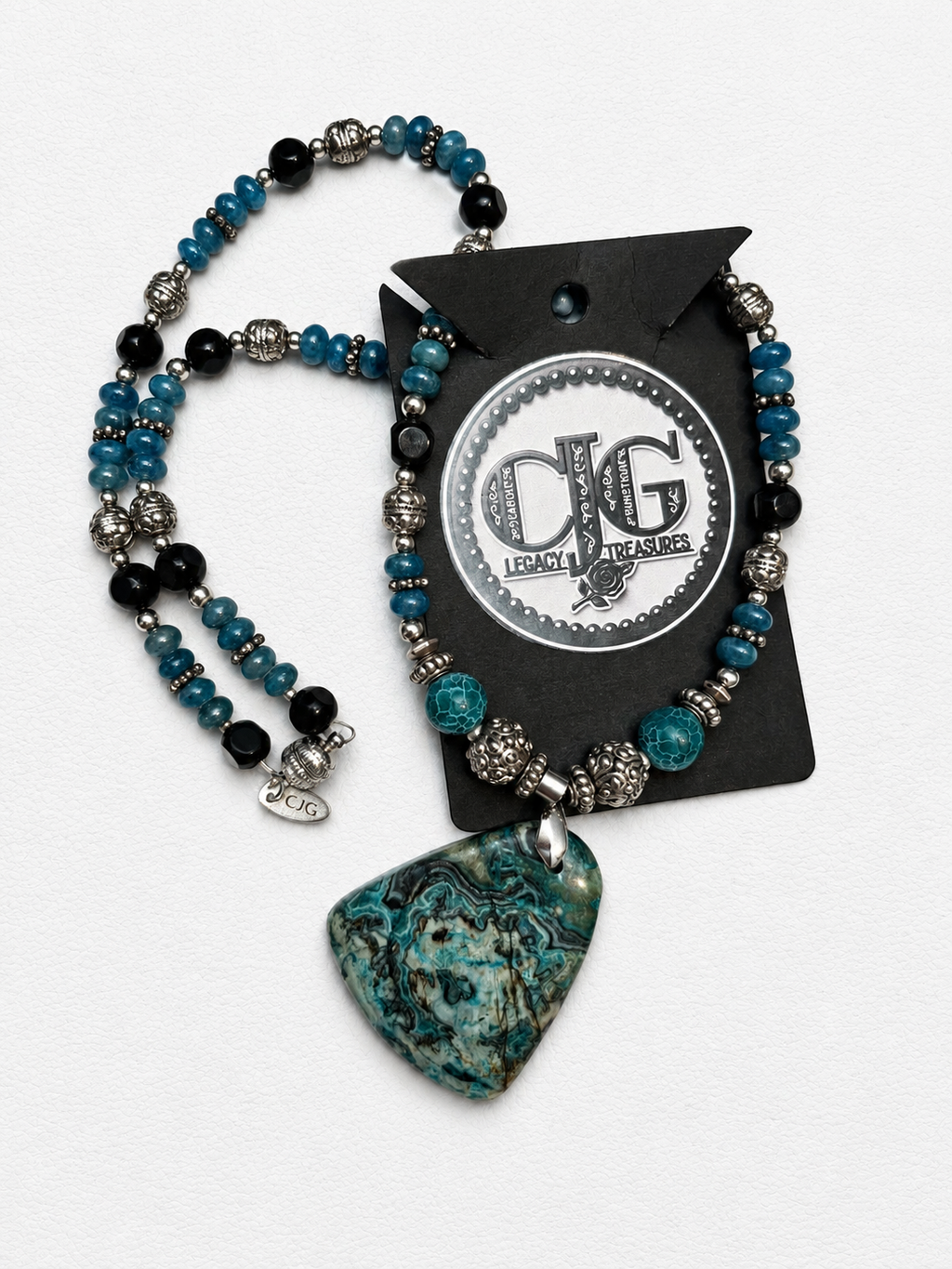 Turquoise Agate Stone Beaded Necklace