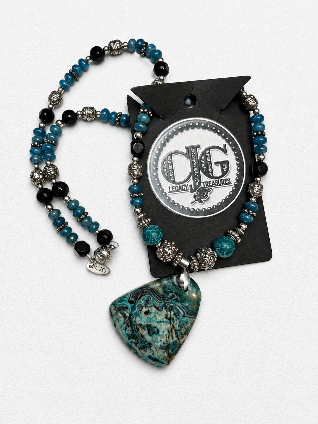 Turquoise Agate Stone Beaded Necklace