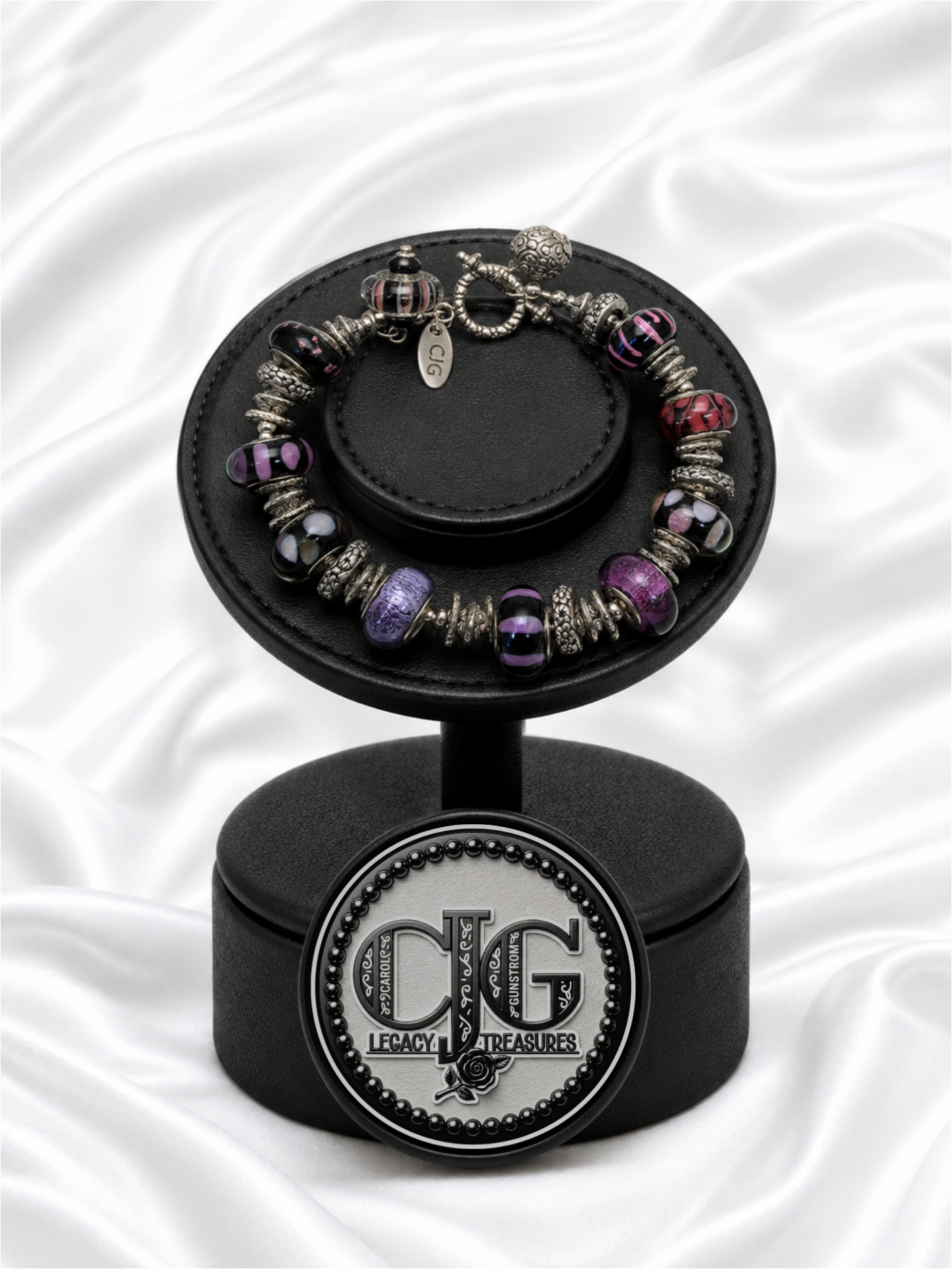Midnight Plum Pandora Glass Bead Bracelet