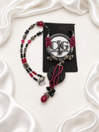 Wine Red Wire Wrap & Lava Rock Necklace