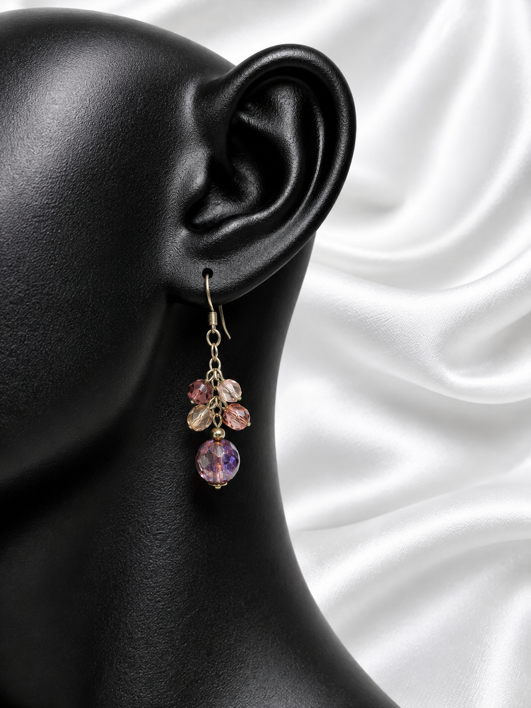 Rose-Blush Crystal Cluster Earrings