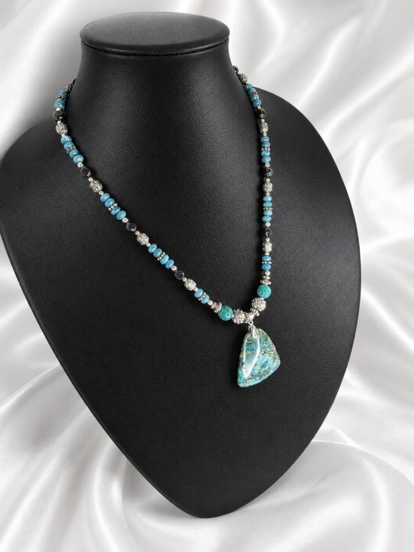 Blue-Green Chrysocolla Pendant Necklace