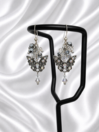 Iridescent Butterfly Crystal Cluster Earrings