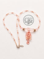 Rose Quartz Crystal Cascade Necklace