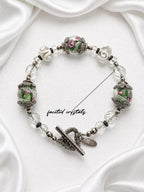 Garden Rose Lampwork Bracelet