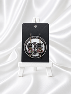 Black-Pink Crystal & Floral Earrings