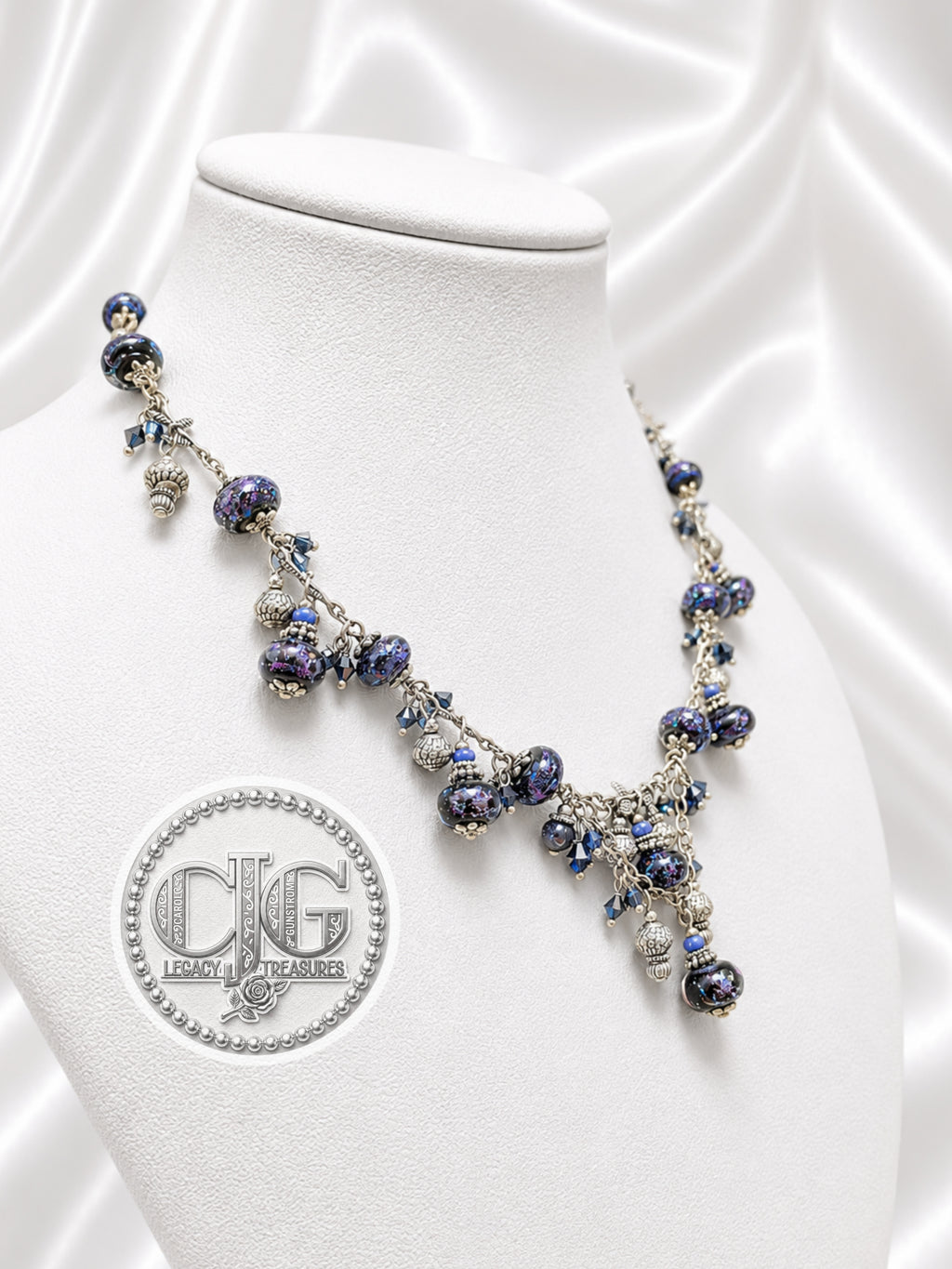 Indigo Galaxy Cluster Necklace