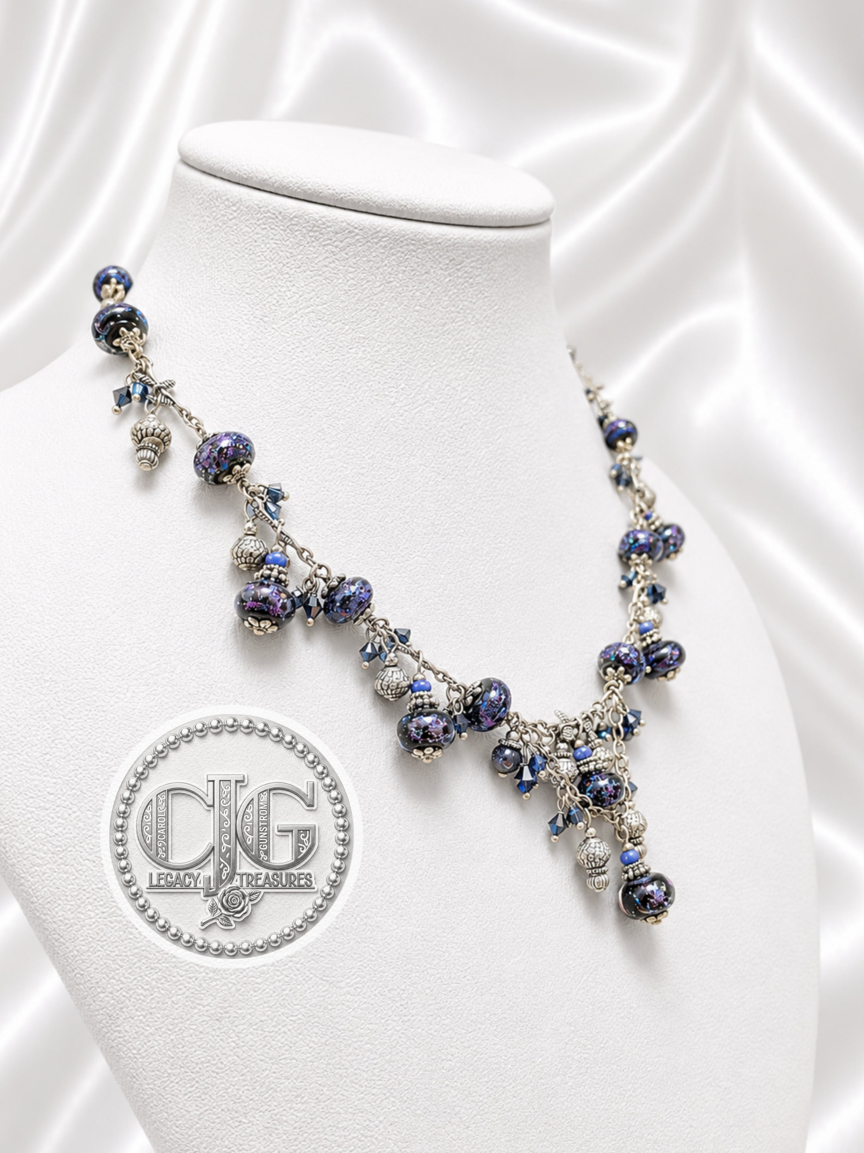 Indigo Galaxy Cluster Necklace