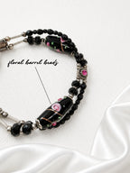 Black-Pink Rose Garden Bracelet