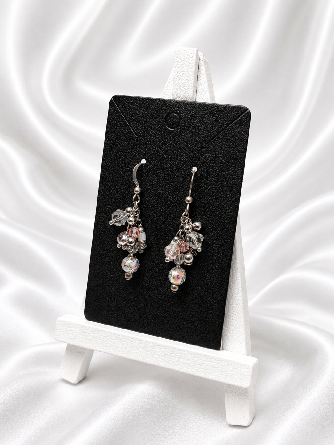 Floral Crystal Cascade Cluster Earrings