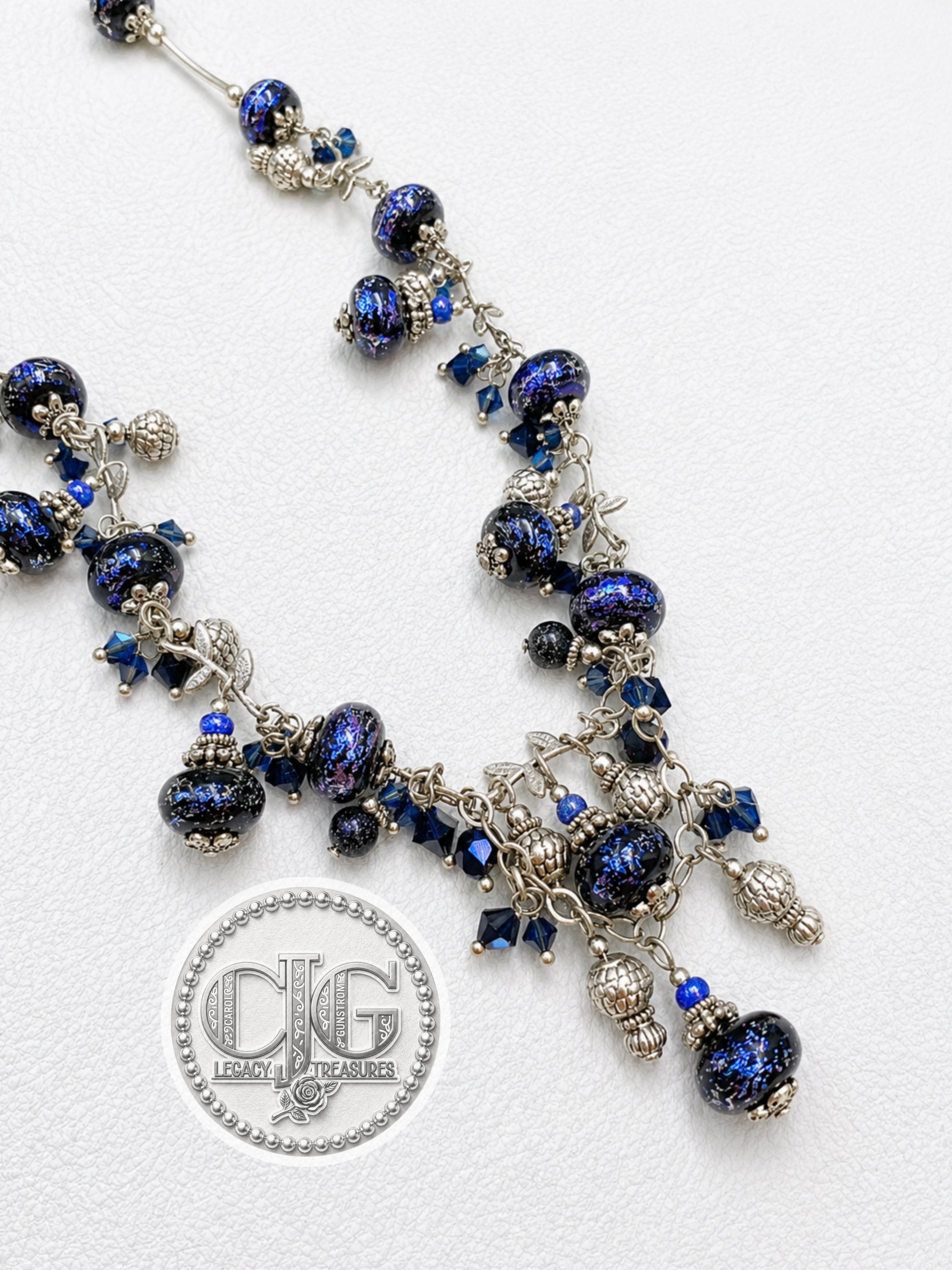 Indigo Galaxy Cluster Necklace