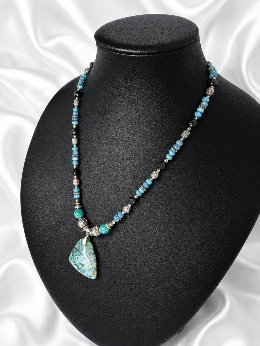 Blue-Green Chrysocolla Pendant Necklace