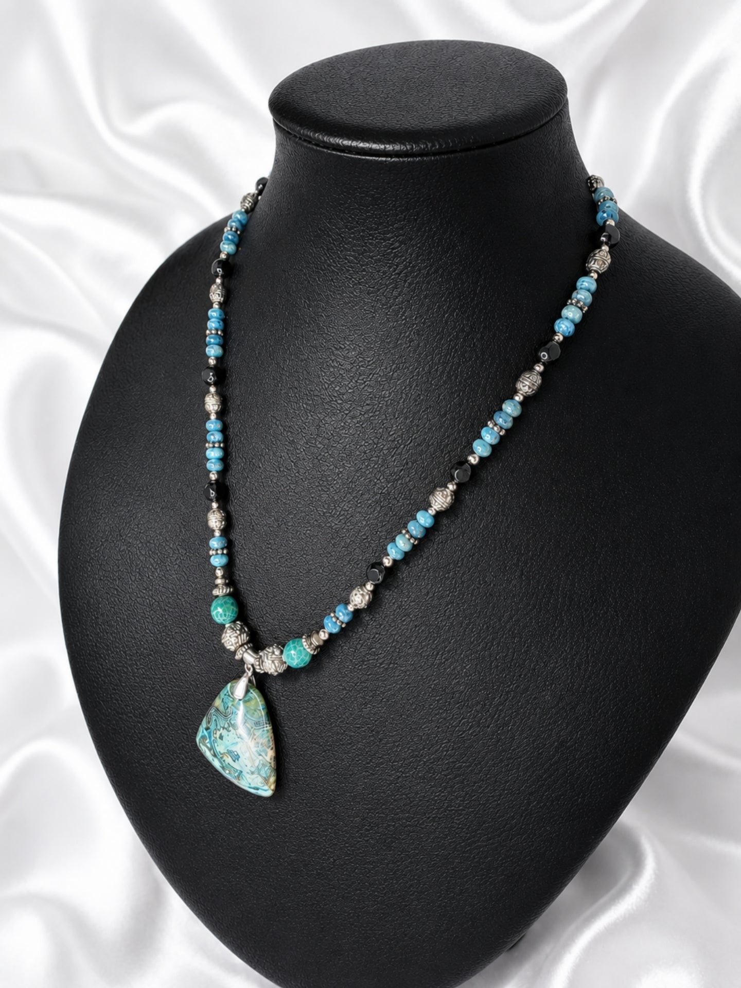 Blue-Green Chrysocolla Pendant Necklace