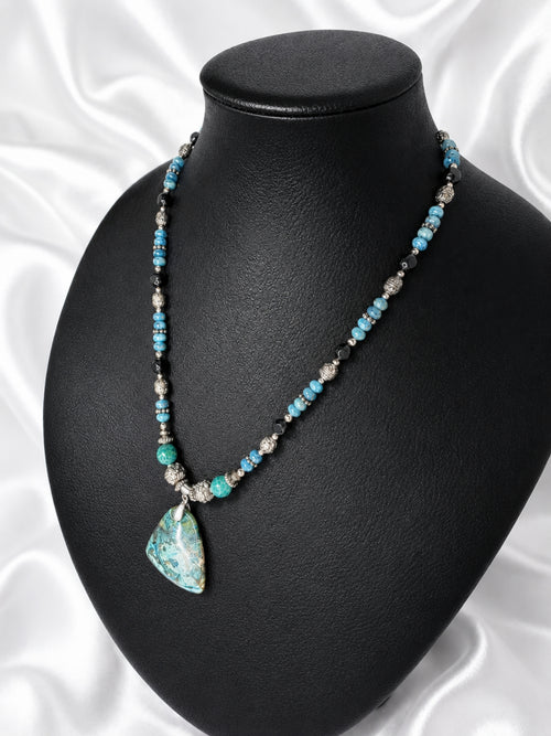 Blue-Green Chrysocolla Pendant Necklace