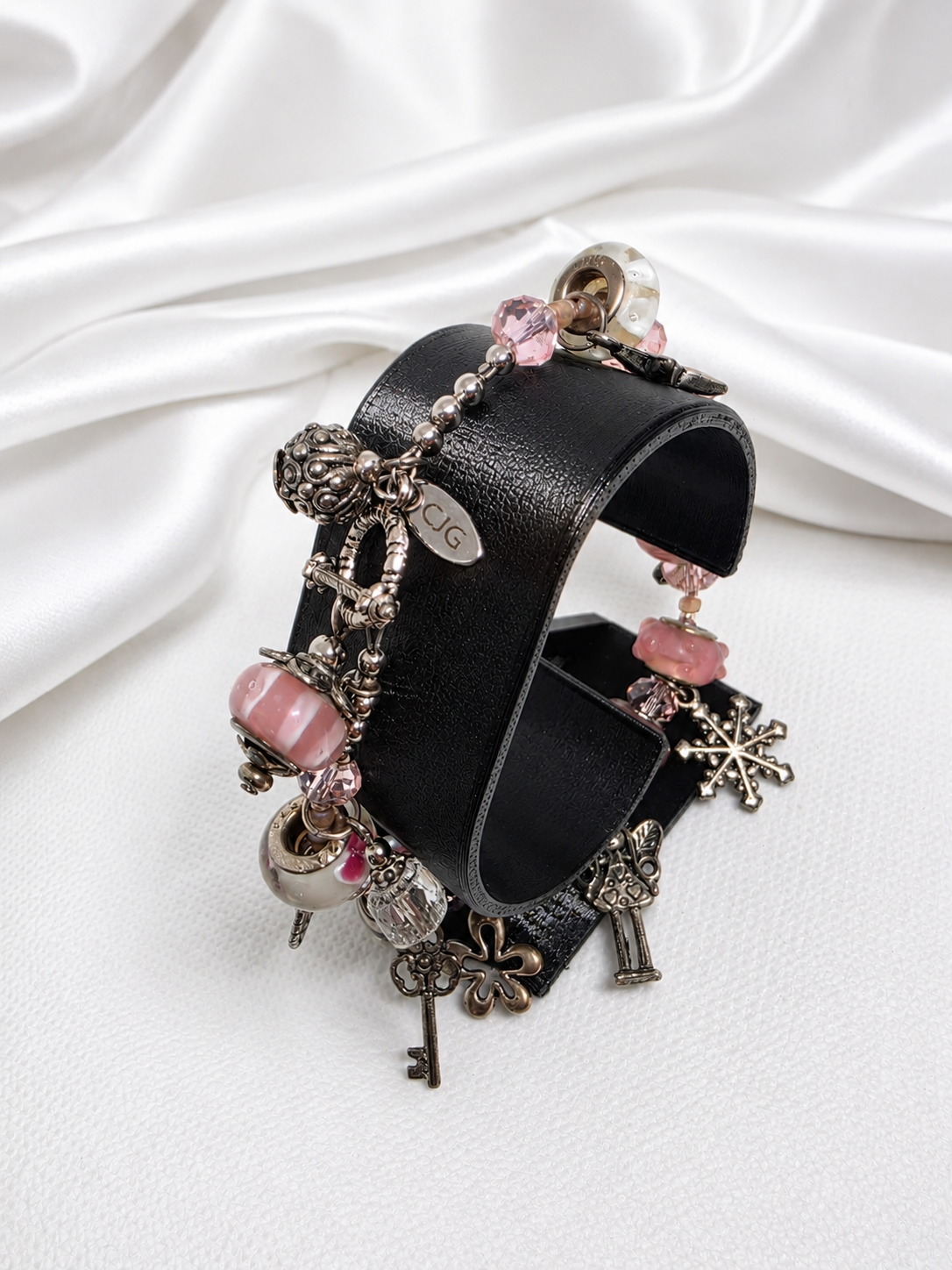 Pink Blossom Trollbead Charm Bracelet