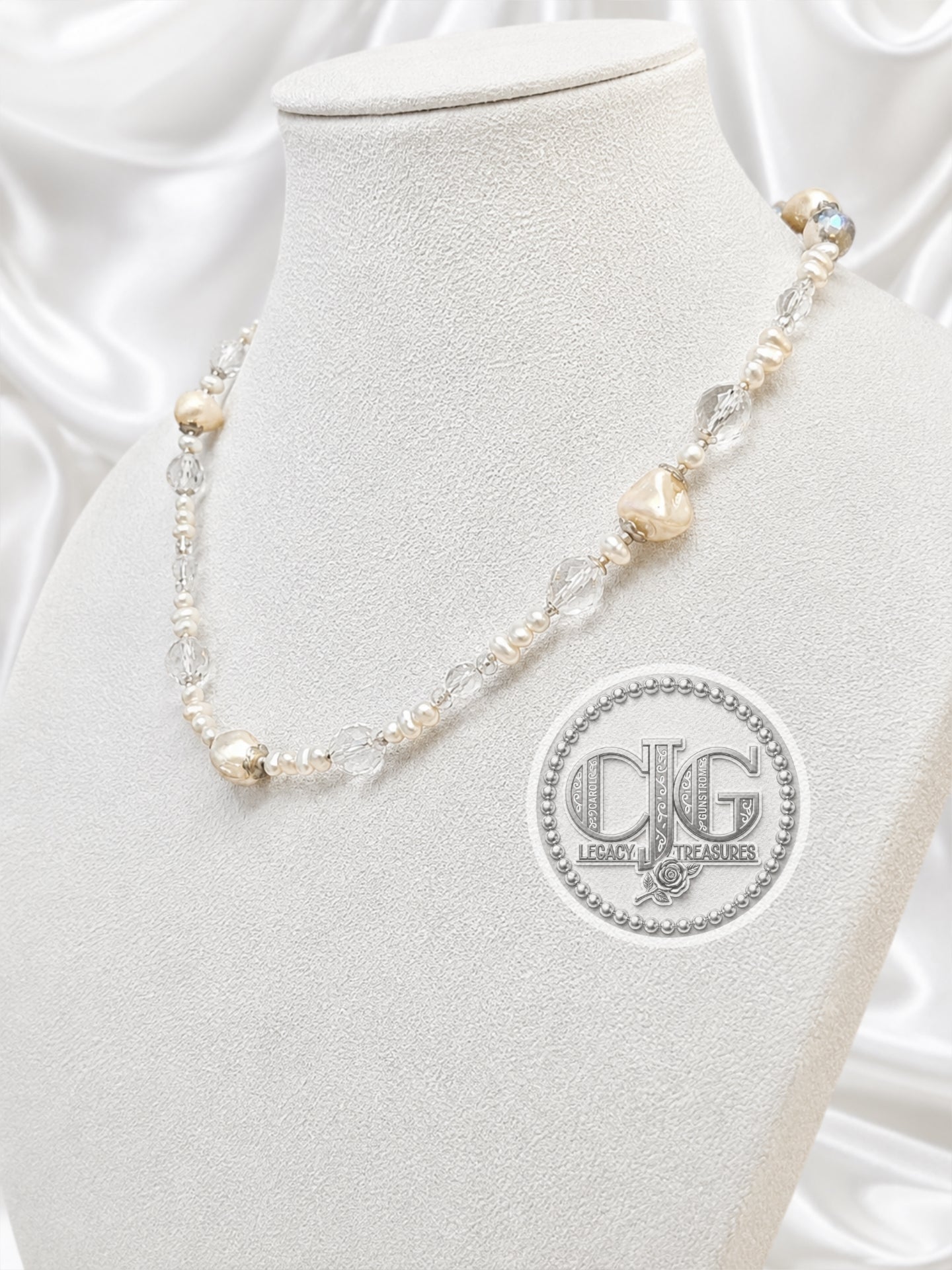 Baroque Pearl & Crystal Backdrop Necklace