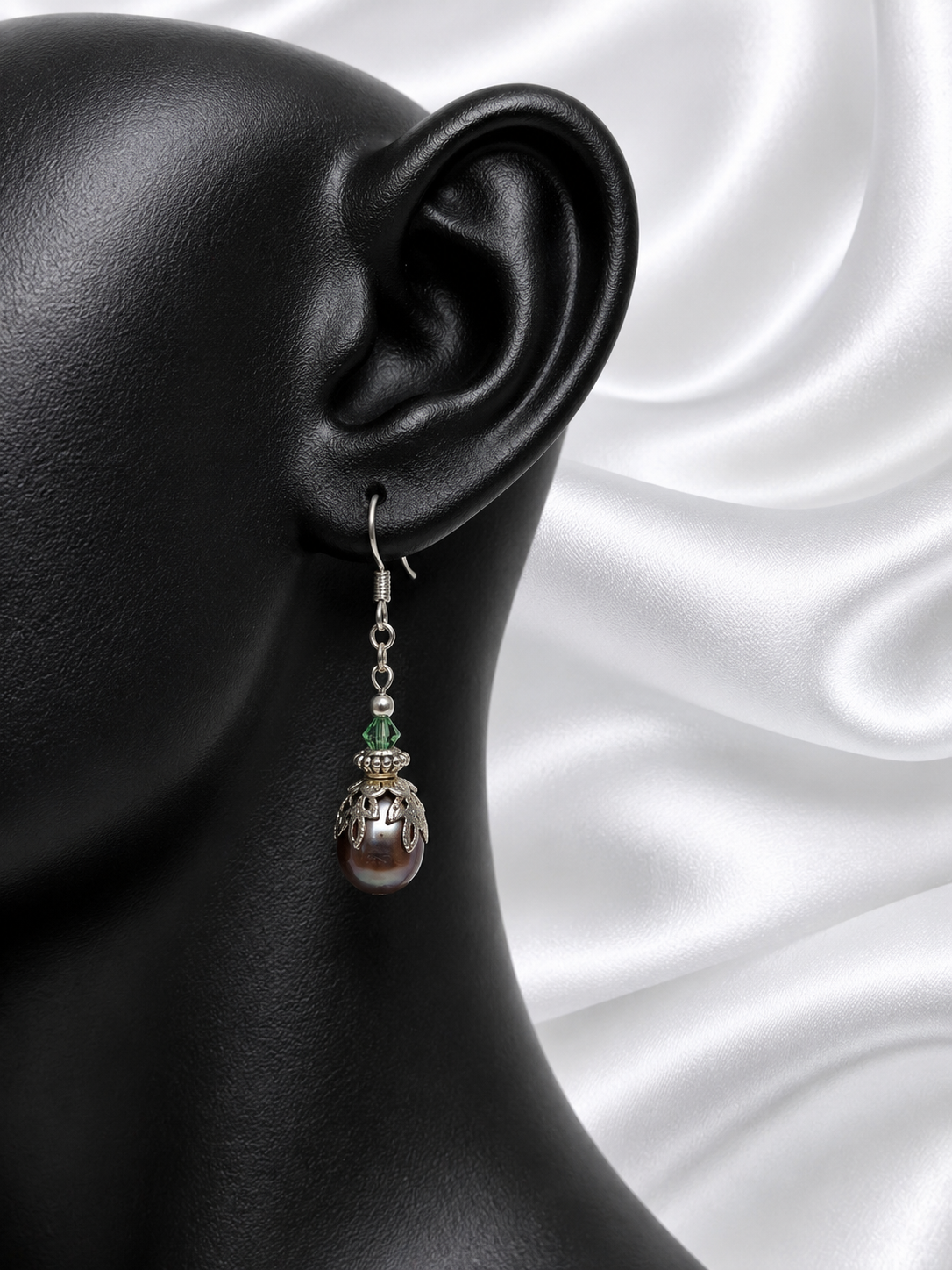 Tahitian-Style Pearl & Crystal Earrings