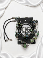 Emerald Floating Lampwork Glass Necklace