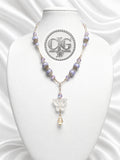 Lavender Y-Drop Pandora Beaded Butterfly Necklace
