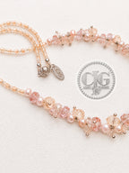 Blush Pearl & Crystal Cluster Necklace